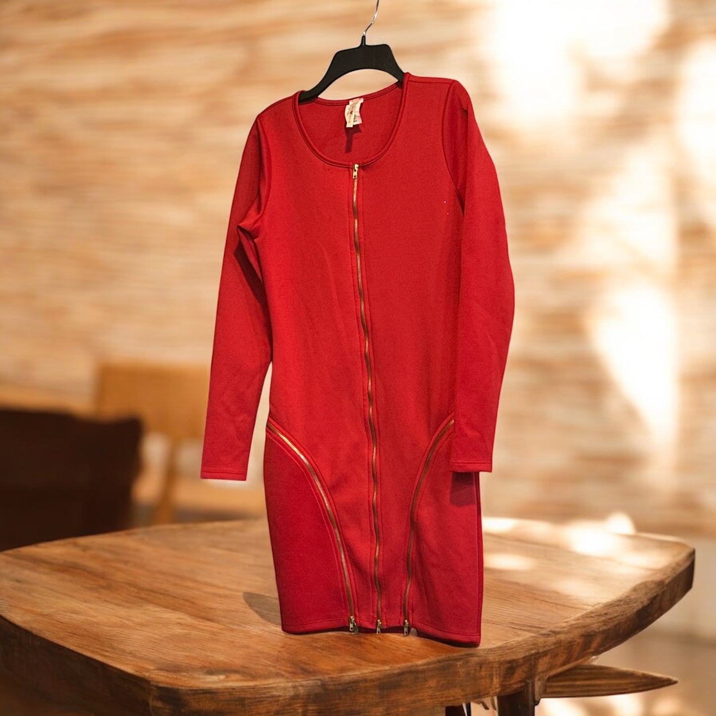 Red zipper dress